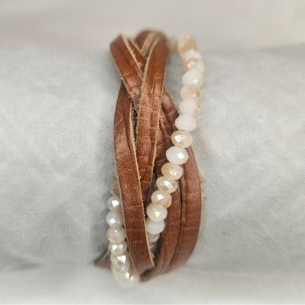Tan Twisted Wrap Bracelet EUC